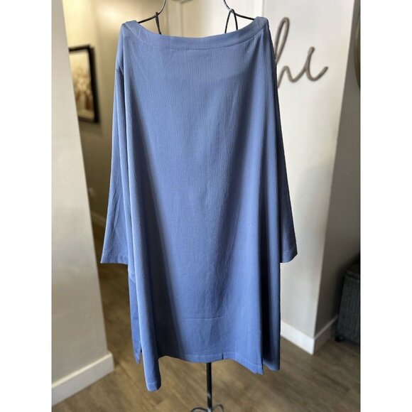 NWT J Jill Wearever Collection Easy Care Blue Moonlitsky Tunic Top Plus Size 4X - Picture 3 of 8